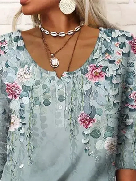 Women Half Sleeve V-neck Solid Color Dress