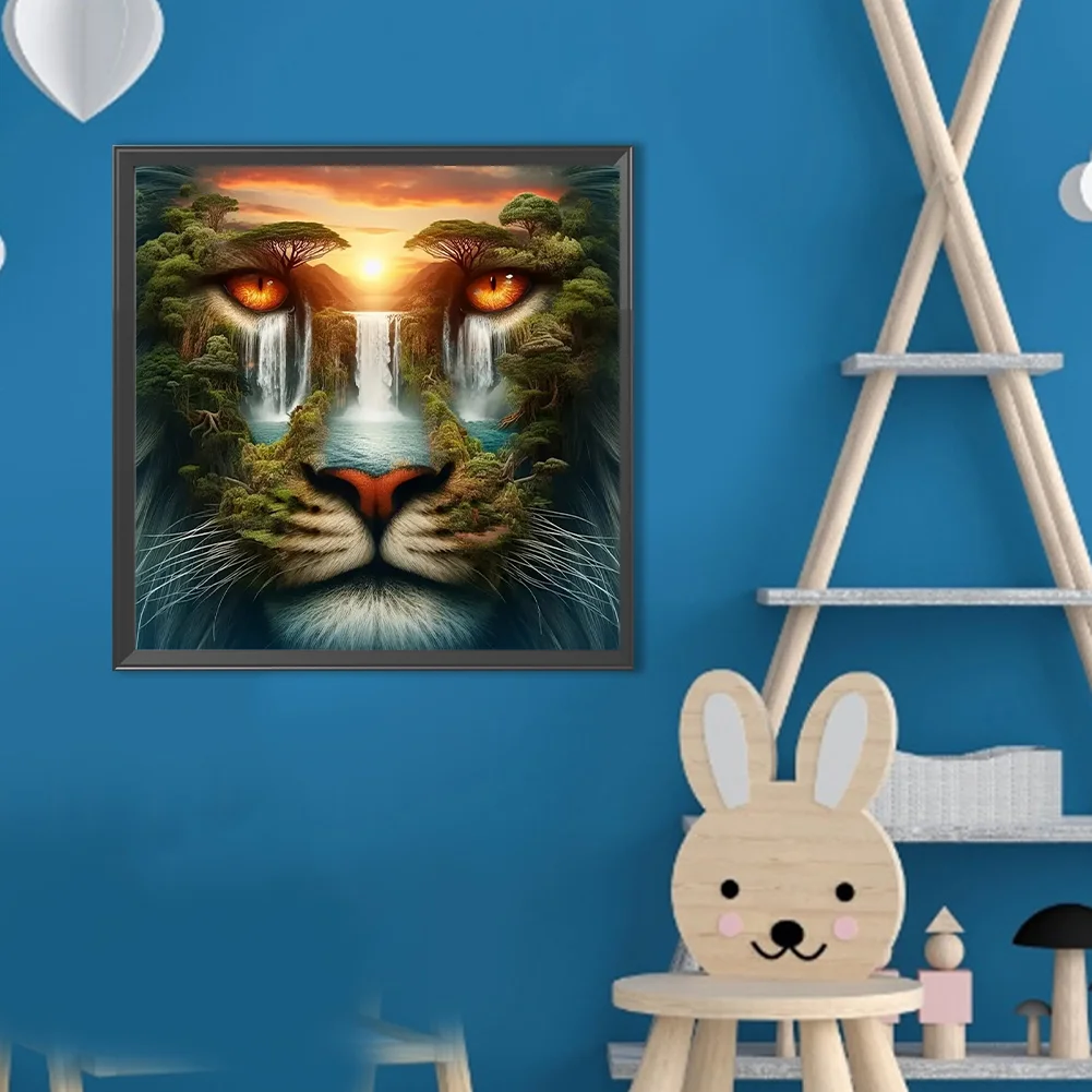Diamond Painting - Full Round Drill - Tiger Scenery(Canvas|40*40cm)