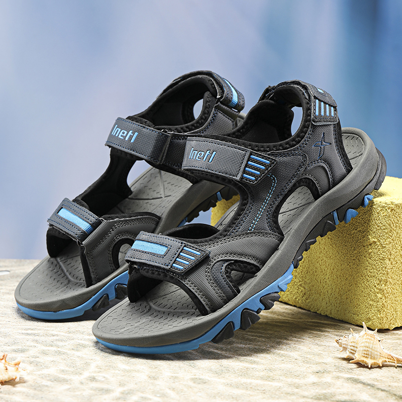 Greenacrs shoes for mens dress genuine Leather Men's Sandals Summer Outdoor Non-slip Hiking Trekking Shoes Beach Men Slippers fashion Casual Sneakers