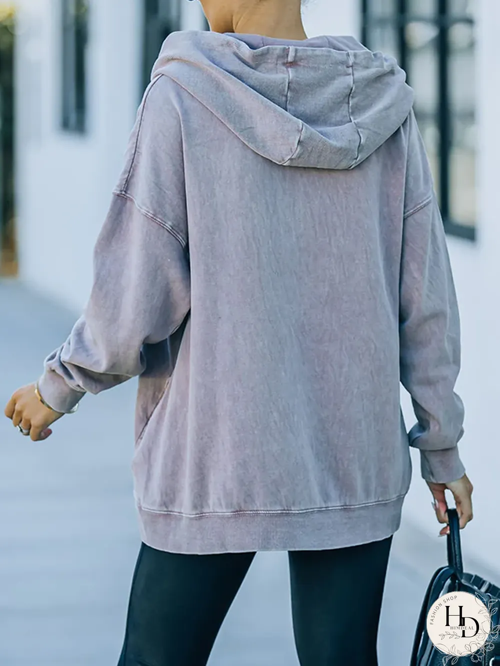 Women Casual Plain Autumn Lightweight Micro-Elasticity Daily Loose Long sleeve Regular