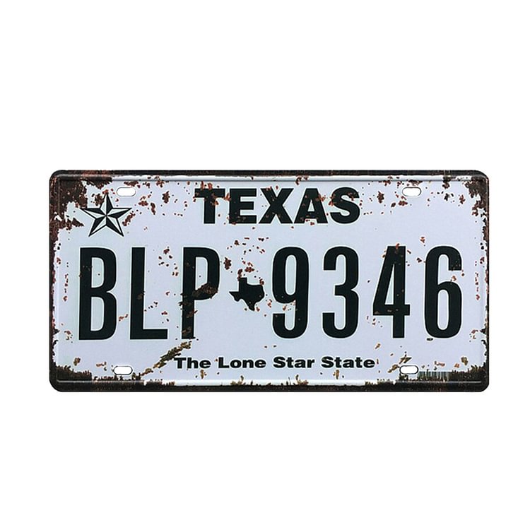 Texas Blp 9346 - Car License Tin Signs/Wooden Signs - Calligraphy Series - 6*12inches