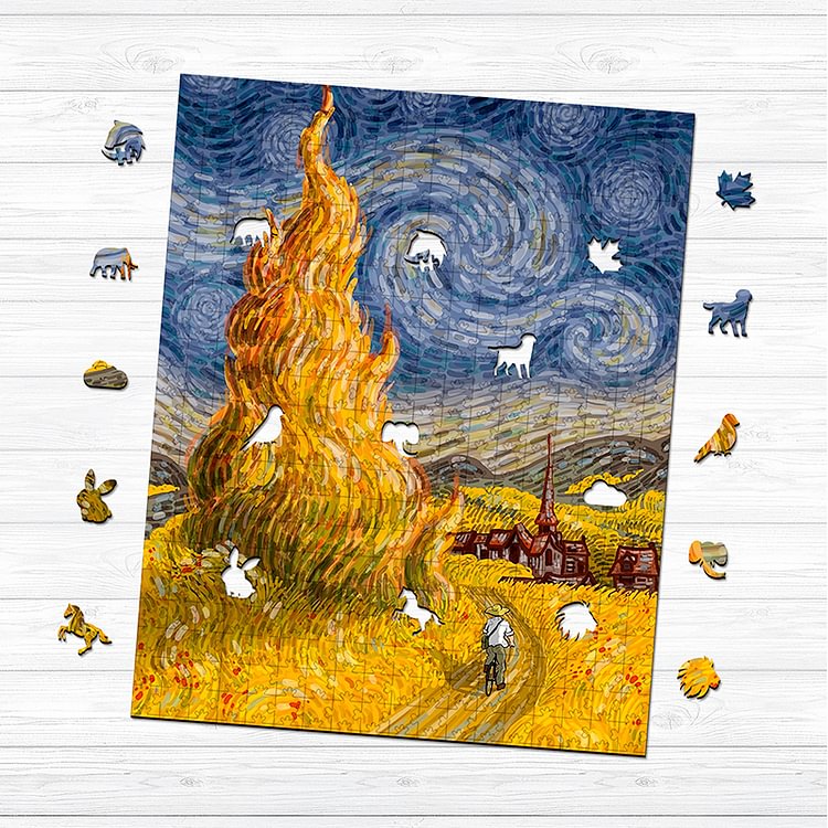 Van Gogh Autumn Wooden Jigsaw Puzzle