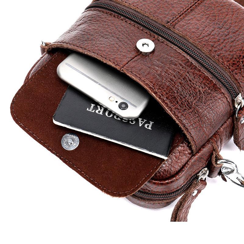 Men's Leather Shoulder Bag Retro Casual Crossbody Bag