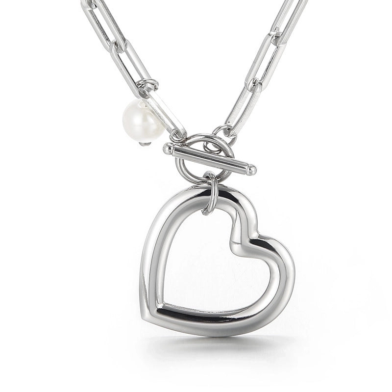 Titanium Steel 18K Gold Plated Fashion Heart