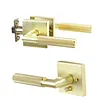 [US Local Warehouse] Verdurancd Heavy Duty Privacy Doors Handles with Locks Square Entrydoor Knurled Handle for Left Right Sided for Front Entrance and Bedrooms Passage