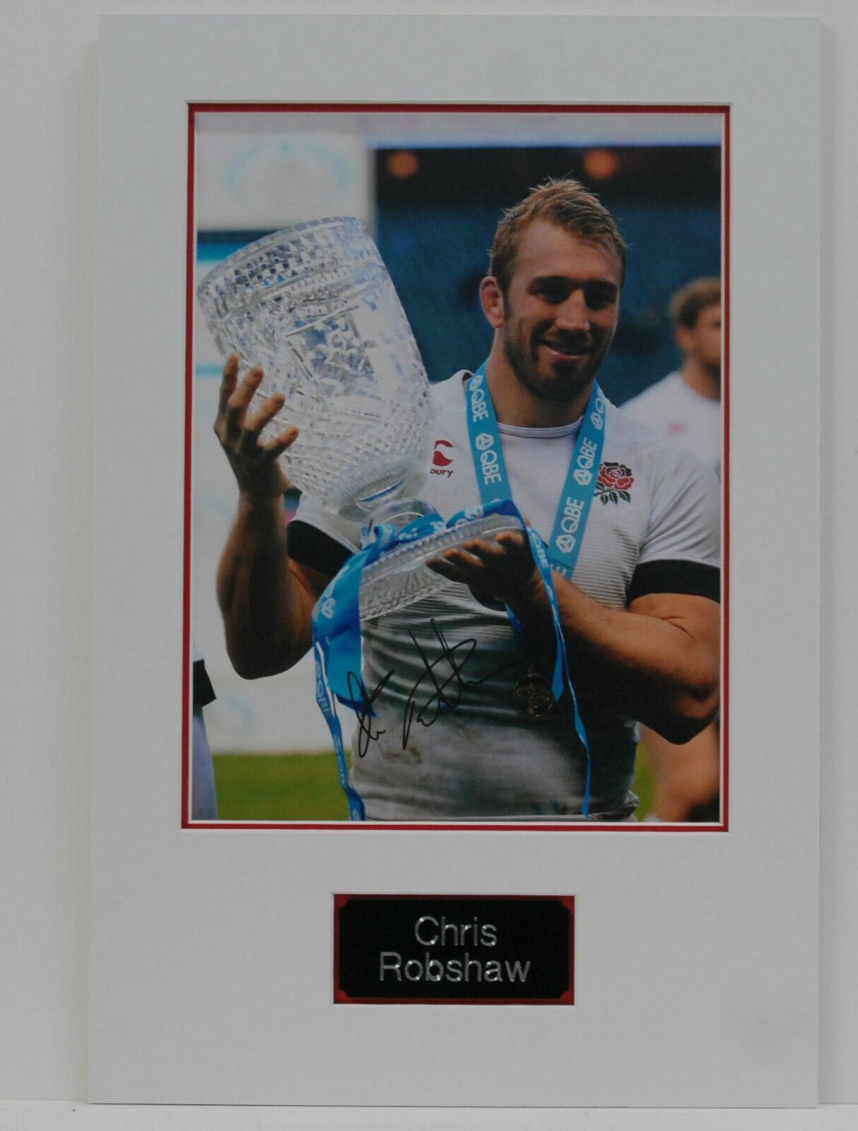 Chris Robshaw Genuine Hand Signed MOUNTED 16X12 Photo Poster painting Harlequins & England