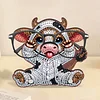 Glasses Holder for Table Decor Crystal Drill Handmade Wood Funny Cow DIY Diamond Art Special Shaped Glasses Holder for Table Decor Crystal Drill