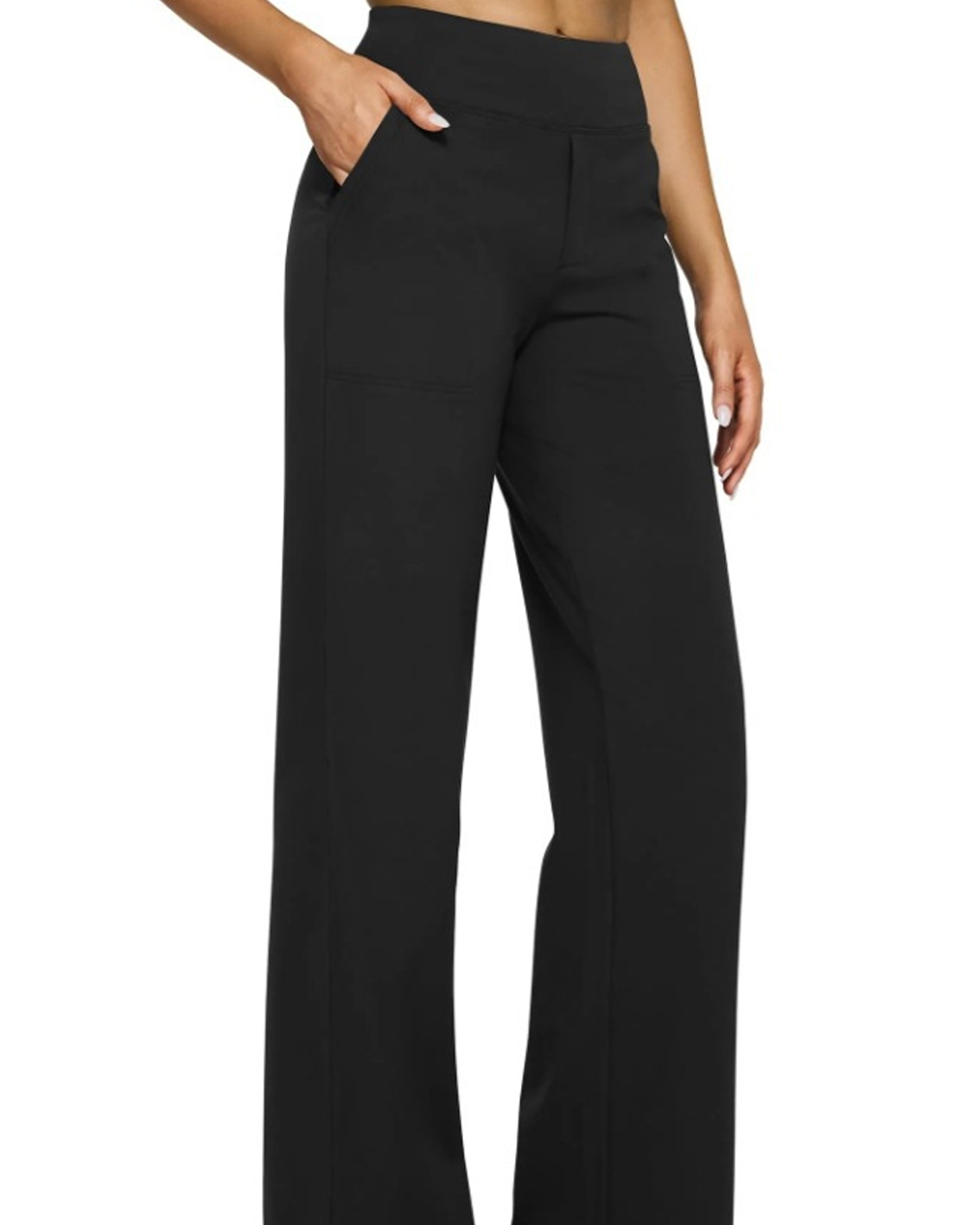 Casual High-Waisted Straight-Leg Yoga Pants with Loose Pockets | Comfort Fit