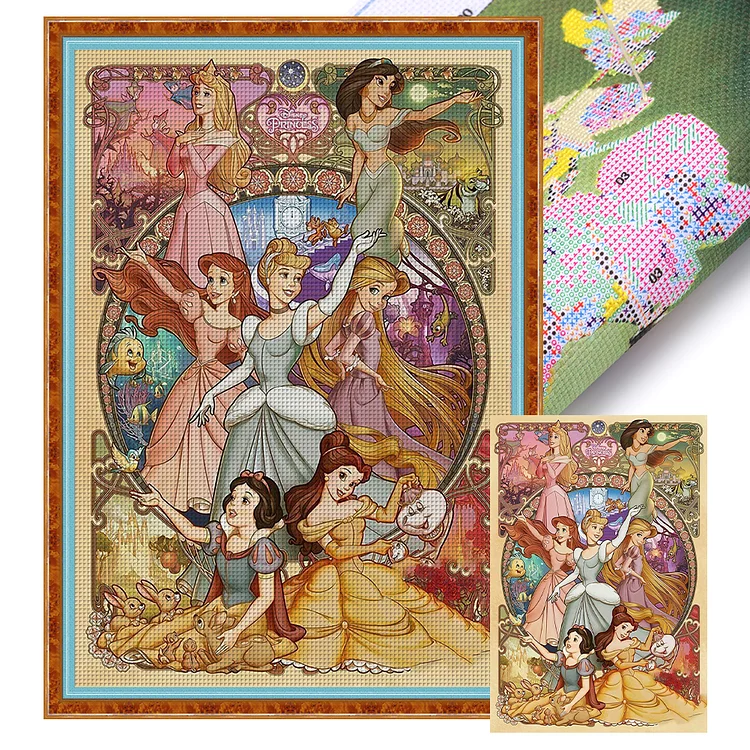 Disney Princesses - Printed Cross Stitch 11CT 50*72CM