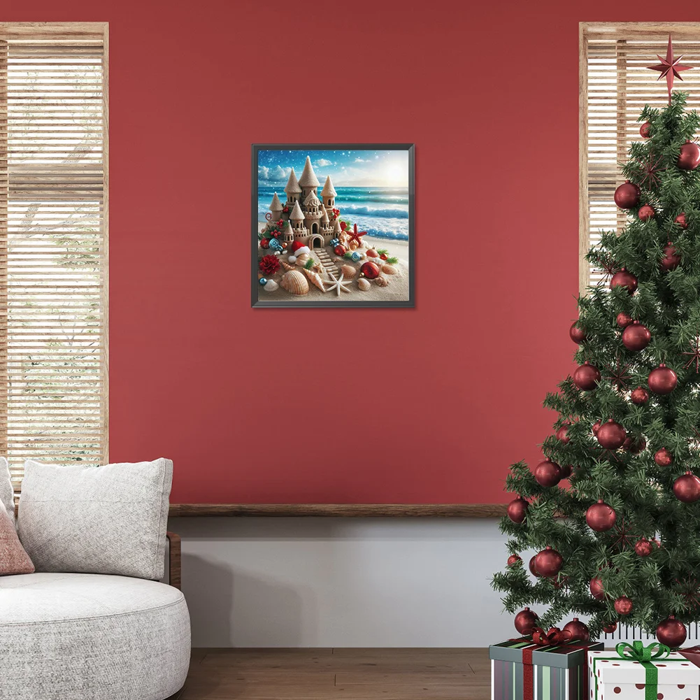 Diamond Painting - Full Round Drill - Beach Castle(Canvas|30*30cm)