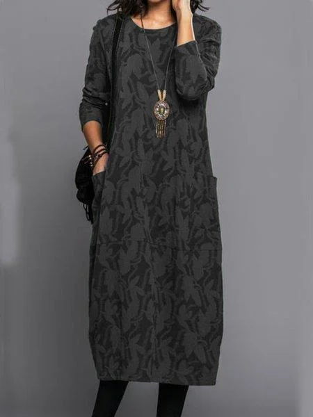 Long Sleeve Vintage Fall Dresses-JRSEE