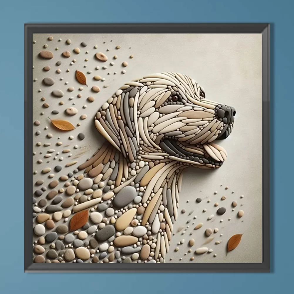 Diamond Painting - Full Round Drill - Stone Art Dog(Canvas|30*30cm)