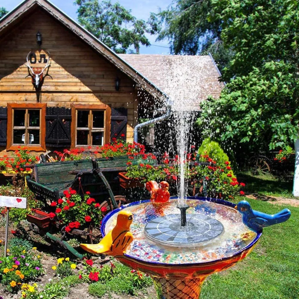 Floating Small Pond Fountain Garden Pool Decorations Solar Power Pump