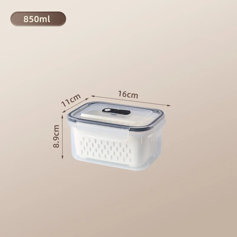 💖🔥Household transparent plastic food storage box-Including drain basket💧