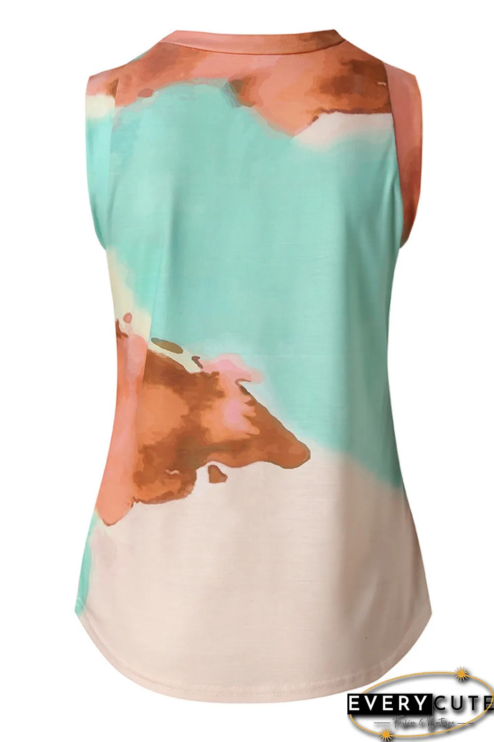 Tie Dye Round Neck Sleeveless Top