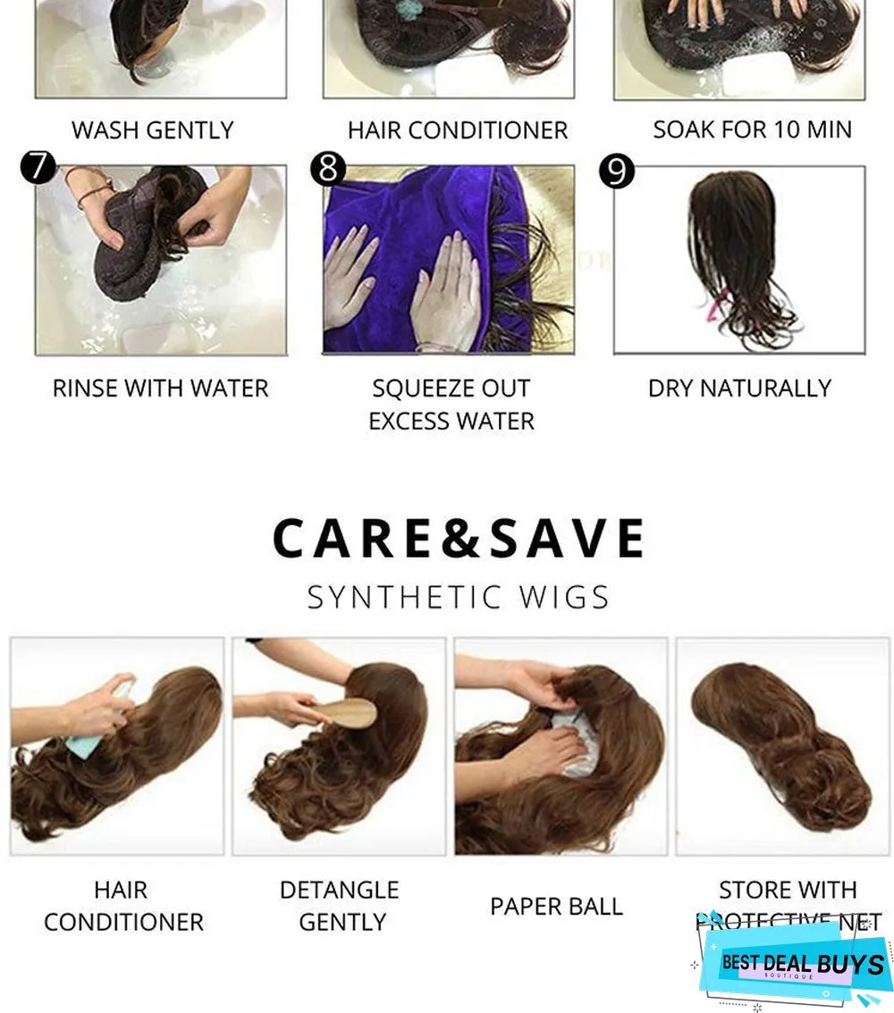 The New Split Left and Right Oblique Wig Headgear Is Dyed with Gradient Long Curly Hair