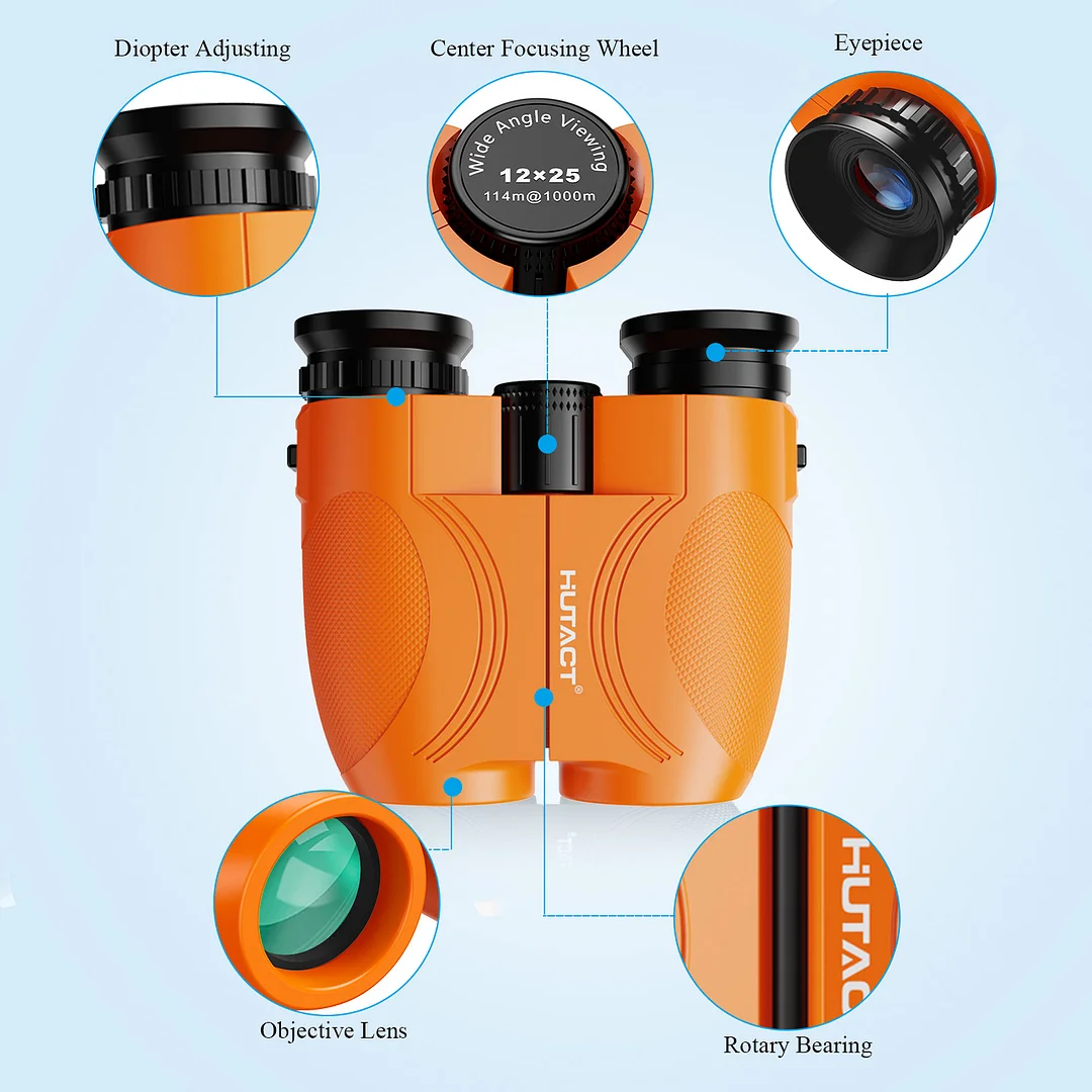 BEBANG 12x25 Binoculars for Kids Adults,FMC,BAK4, Small Compact Binoculars for Bird Watching Camping Sports
