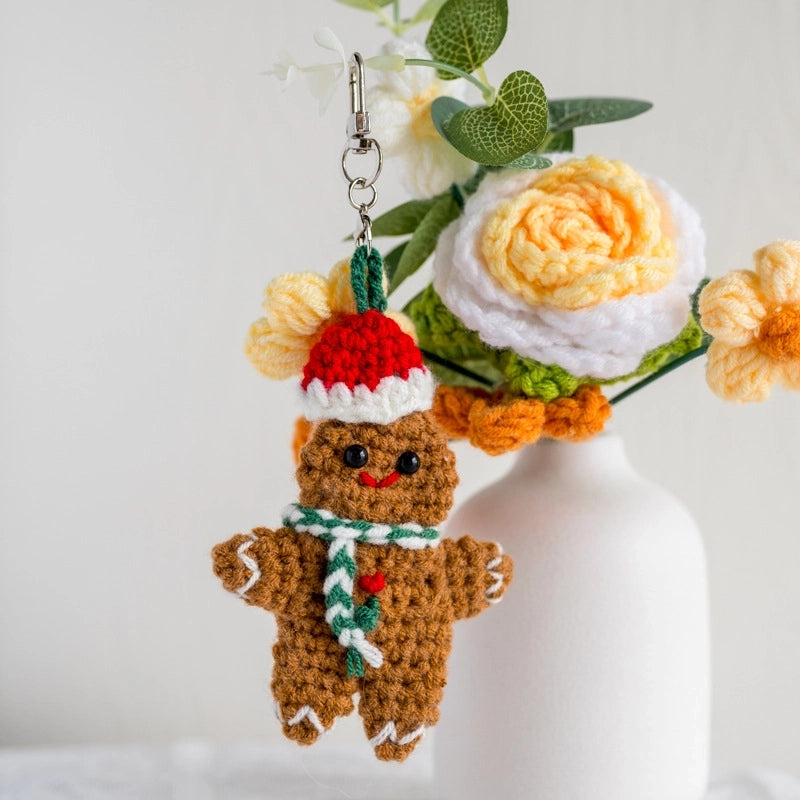 Cute Gingerbread Plush Christmas Bag Pendant Keychain