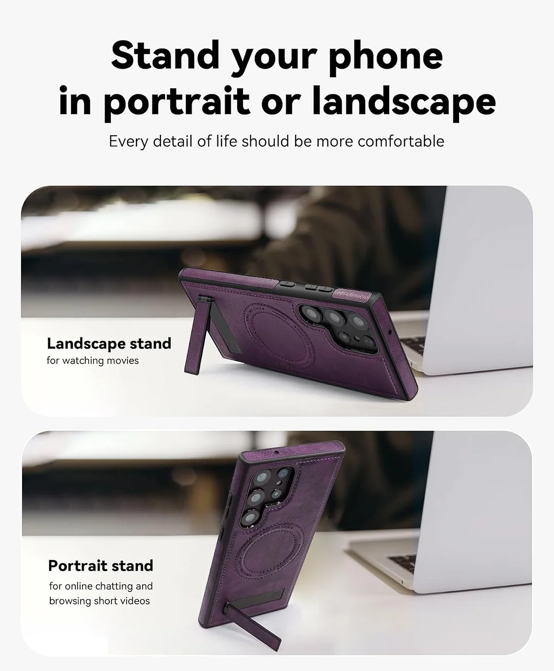 Samsung Galaxy Z Fold 6 Leather Case Magnetic Protective Case Holder Phone Case