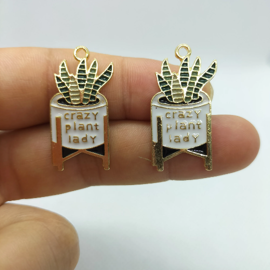 Bulk 10 30 Potted Plants Cactus Charms Alloy Gold Tone Flower Charm Pendant Earring Necklace Bracelet Jewelry Making Accessory