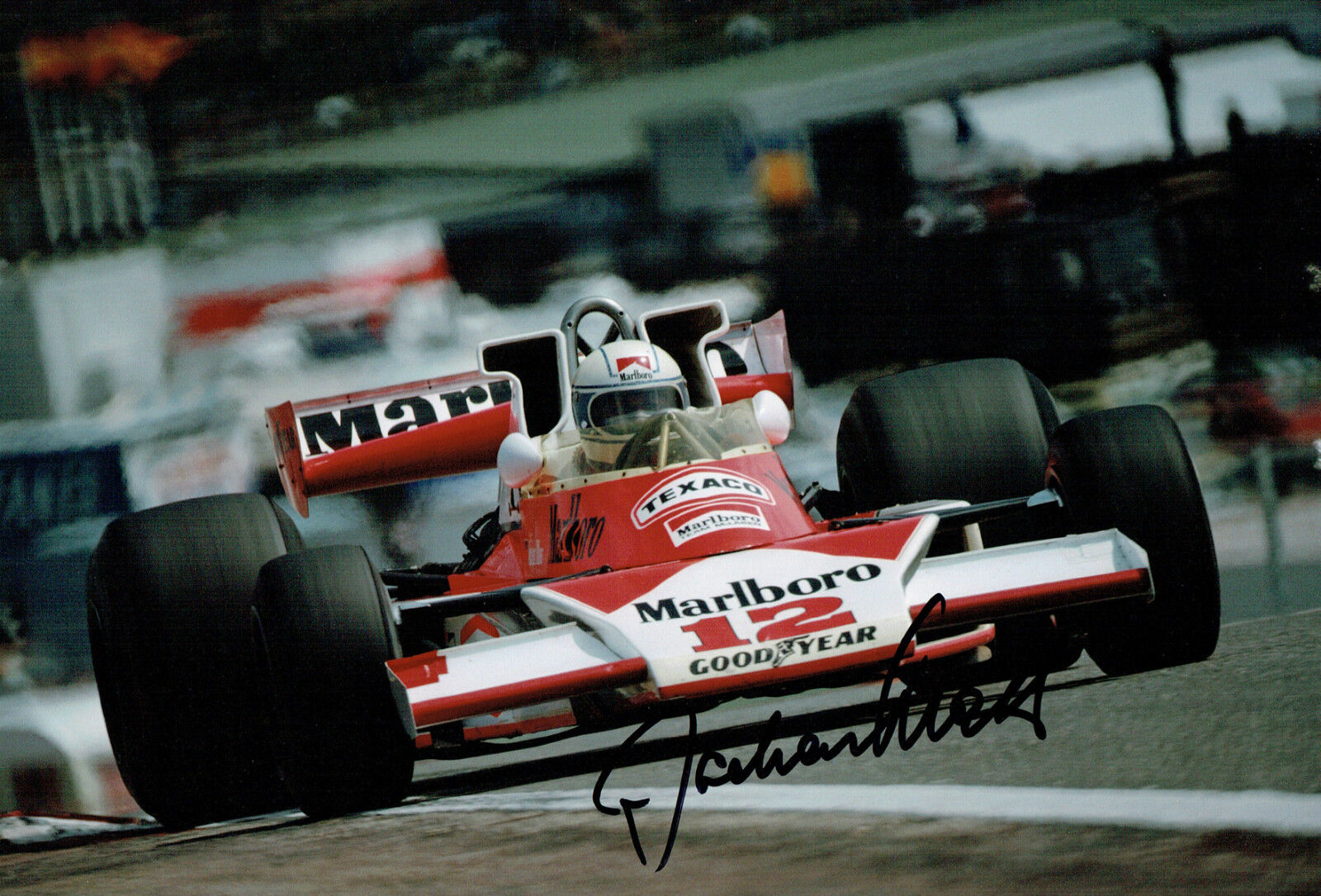 Jochen MASS SIGNED McLaren Cosworth Photo Poster painting Autograph AFTAL COA F1 GP RARE