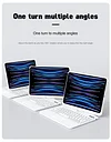 360 Degree Rotating iPad Pro 12.9 inch 6th 5 4 3rd Generation Keyboard Case Transparent, Clear with 7 Color Backlit Touchpad, Foldable, Multi-Angle, Multi-functional, Integrated Keyboard Cover