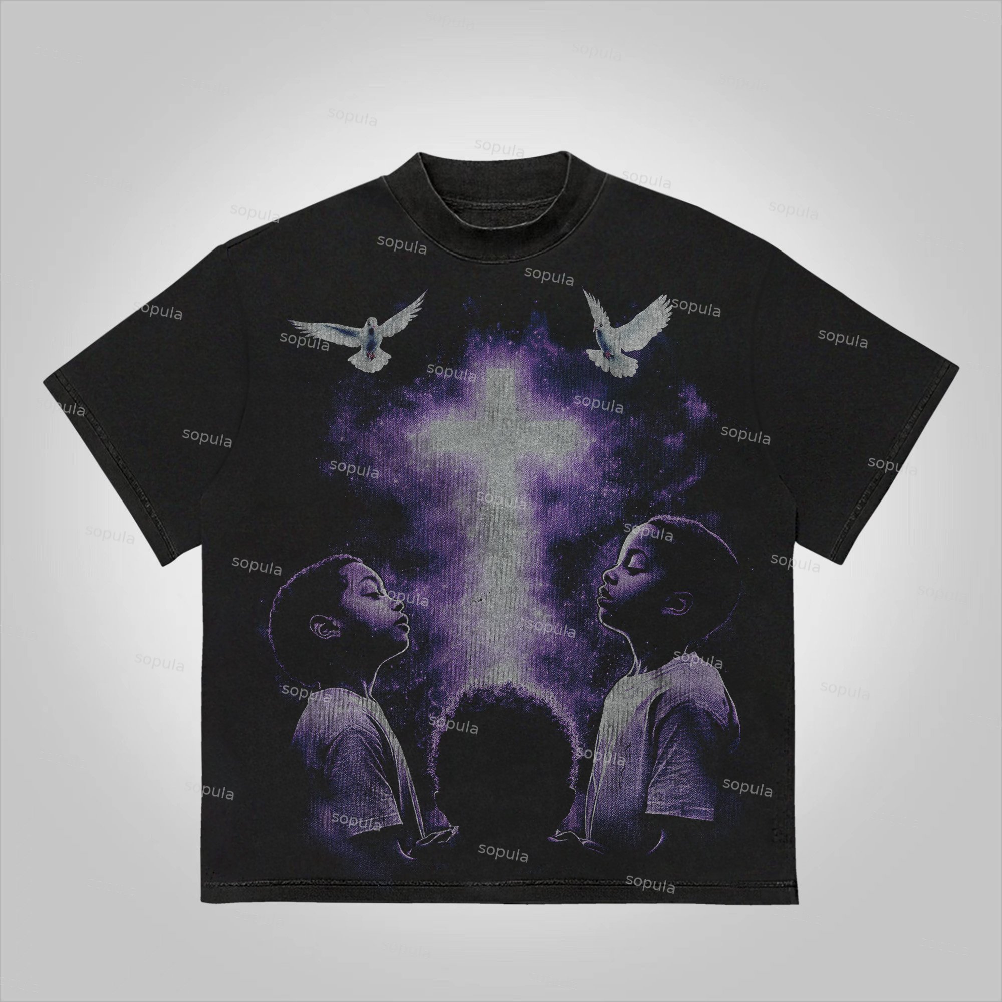 Sopula Faith Lights The Way Vintage Graphics Cotton T-Shirt
