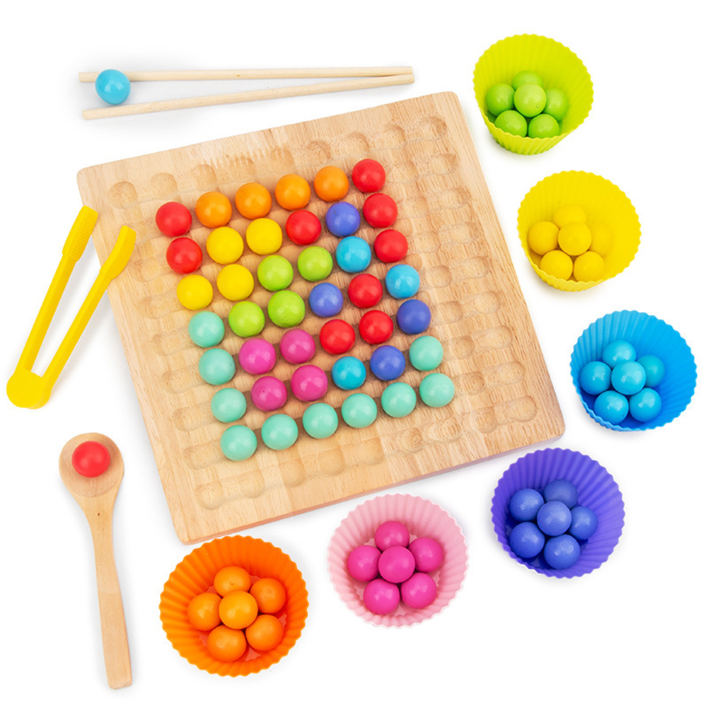 

Wooden Clip Beads Game Early Education Toy Puzzle Funny Montessori Toys, 501 Original