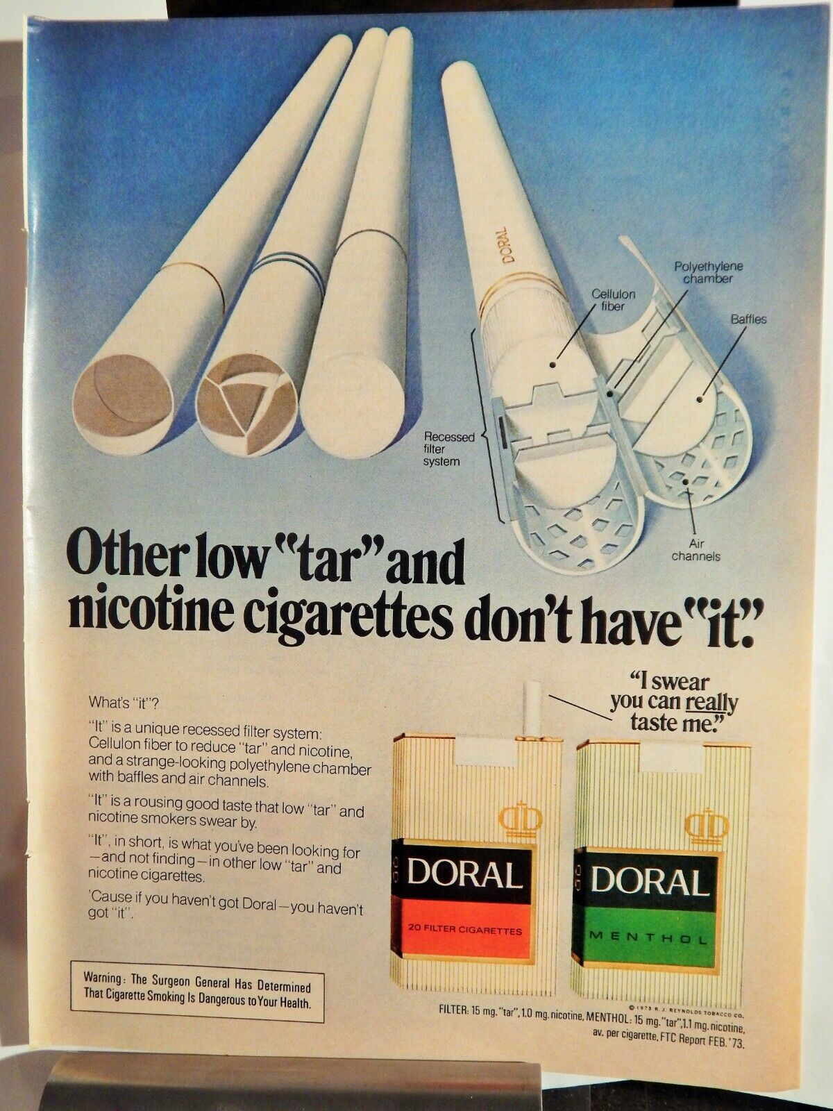 DORAL FILTER CIGARETTES VTG 1973 Photo Poster painting AD, SOUGHT EPHEMERA