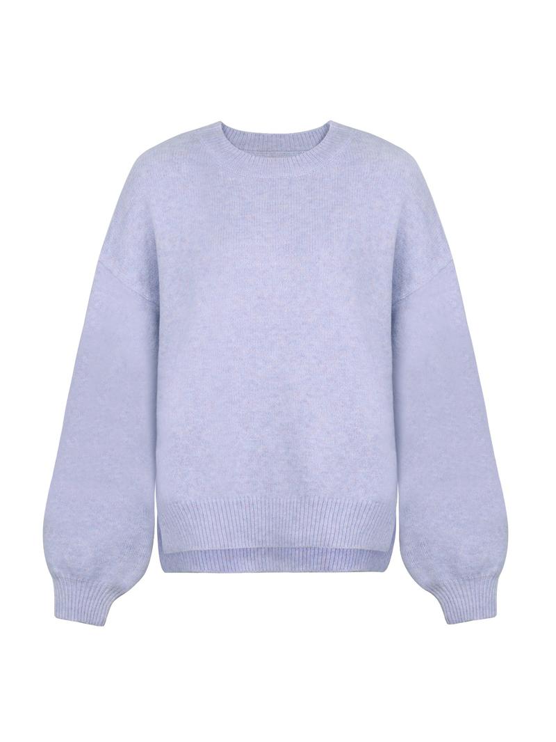 Women's Drop Shoulder Split Hem Sweater, Casual Long Sleeve Round Neck Jumper, Women's Knitwear Top for Fall & Winter, Sweaters for Women