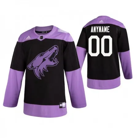 Men's Arizona Coyotes  Black Hockey Fights Cancer Custom Practice NHL Stitched Jersey