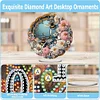 (US Local)Acrylic Special Shape Flower Honey Diamond Painting Art Clock Ornaments Kit