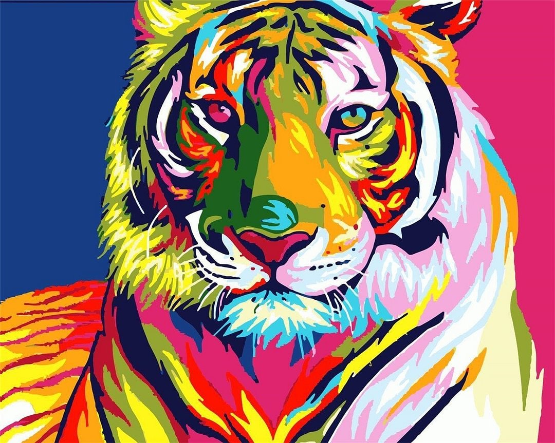 Animal Tiger Paint By Numbers Kits UK For Adult HQD1243