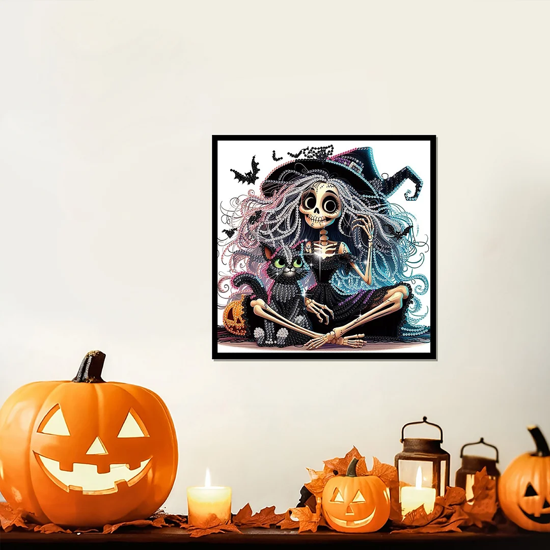 Diamond Painting - Partial Special Shaped Drill - Halloween Skull(Canvas|30*30cm)