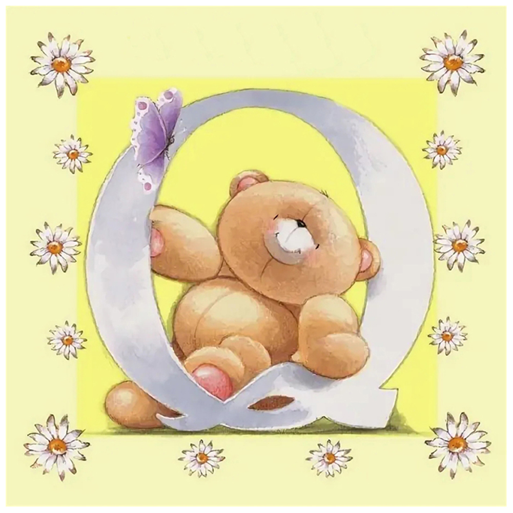 

Letter Q Bear - Round Drill Diamond Painting - 30*30CM, 501 Original
