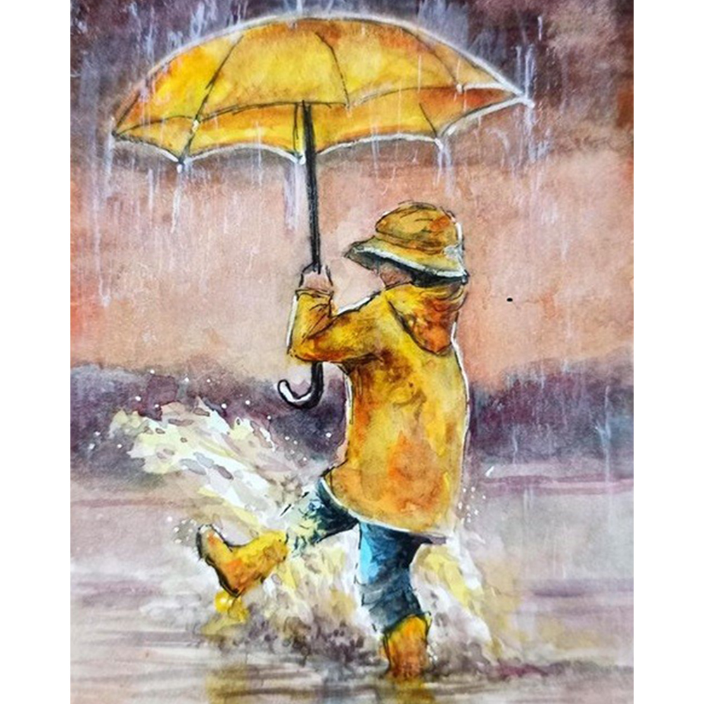 Child Playing with Water-Paint by Numbers-30*40cm/40*50cm