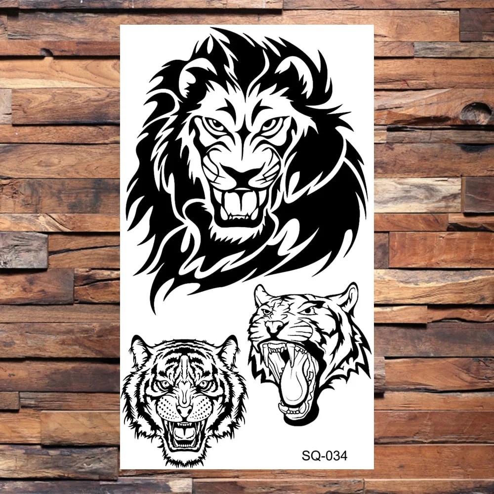 Black Elephant Cartoon Diamond Arrow Temporary Tattoos For Children Adults Realistic Pirate Flower Feather Fake Tatoos Sticker