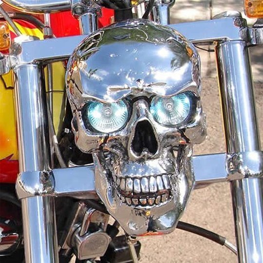 (Upgraded Version) Motorcycle Skull Headlamp Universal Headlamp LED Motorcycle