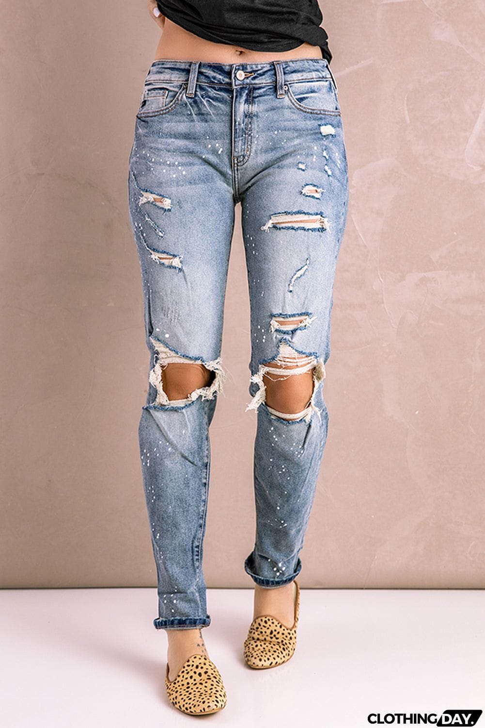 Faded Splatter Denim Pants