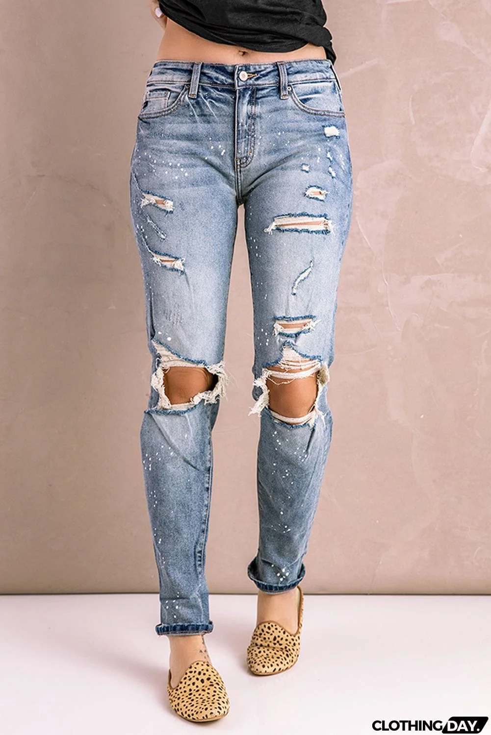 Faded Splatter Denim Pants