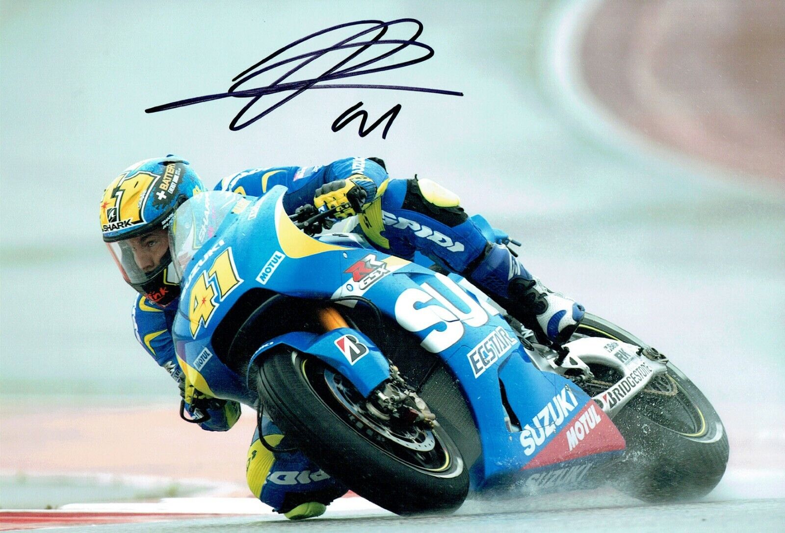 Aleix ESPARGARO SIGNED 12x8 Autograph Photo Poster painting Suzuki Factory Rider AFTAL COA