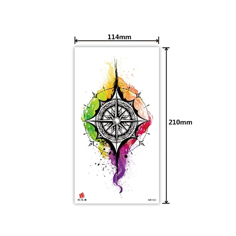 Tattoo Applique Arm Men and Women Small Full Arm Waterproof Tattoo Sticker Symbol Totem Animal Skull Text Tattoo Sticker