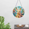 (US Local)2D Flat DIY Rabbit 5D Diamond Hanging Clock Art Craft for Living Room Decoration