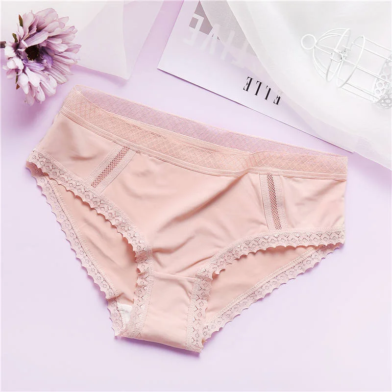 M-XL Sexy Seamless Panties Women Lace Underwear Solid Color Female Underpants Briefs Pantys for Woman Hollow Intimates Lingerie