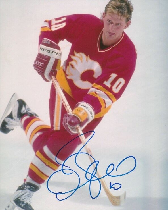 VINTAGE GARY ROBERTS SIGNED CALGARY FLAMES 8x10 Photo Poster painting #4 Autograph PROOF!