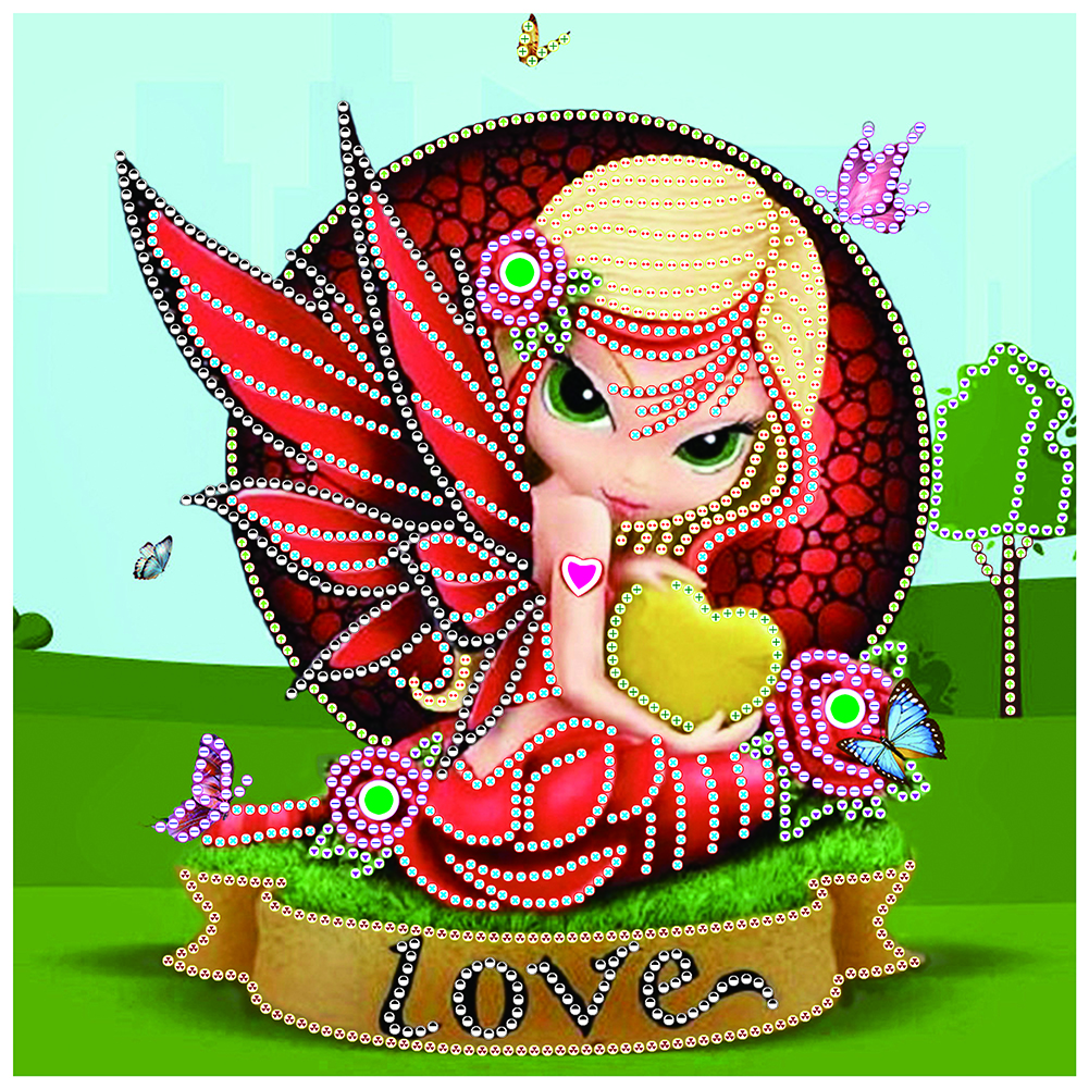 

Red-Winged Elf Girl-Special Shape Diamond Painting-30*30CM, 501 Original
