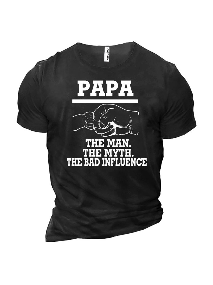 Men's Touch Fist Pattern Printed Cotton Short-sleeved