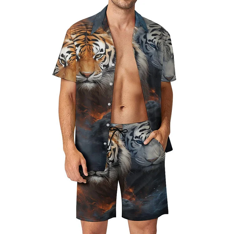 Men's Beach Suit FIRE AND WATER BEASTS  customized, personalized, gift