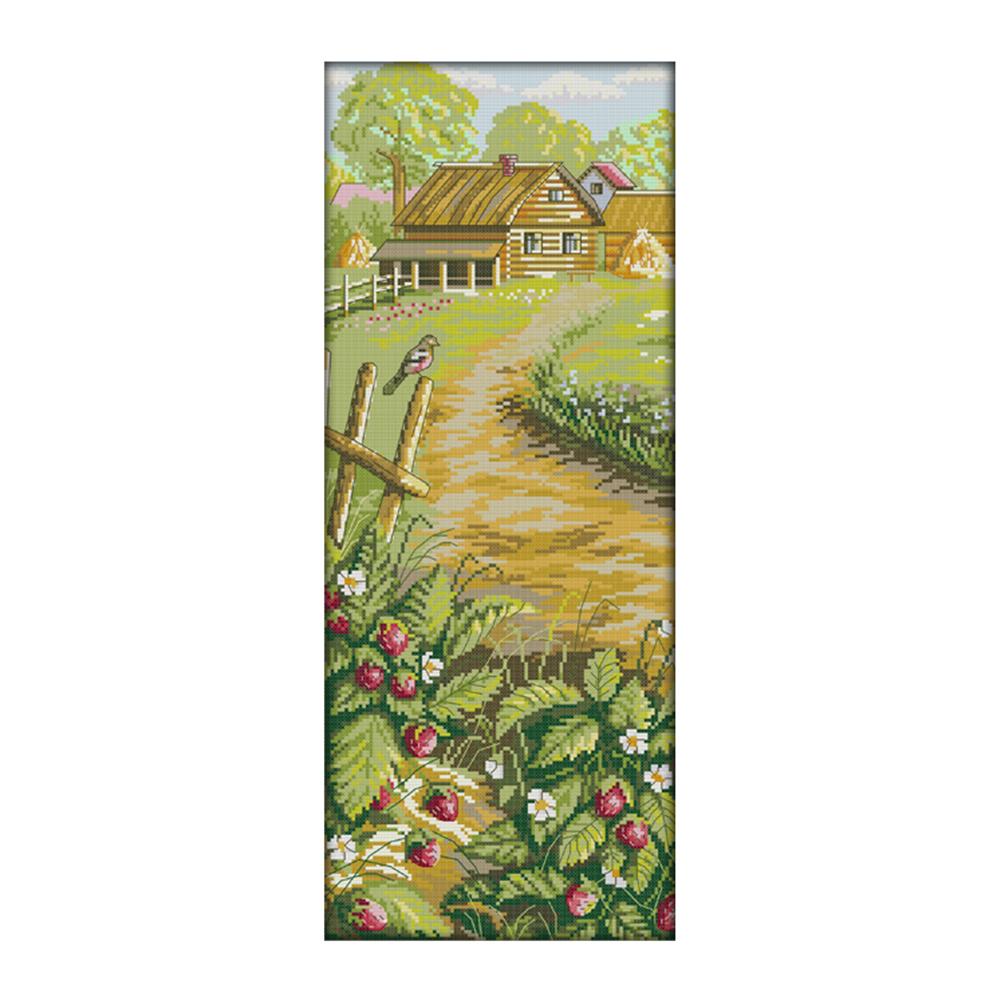 

Strawberry farm - 14CT Stamped Cross Stitch - 25*53cm, 501 Original