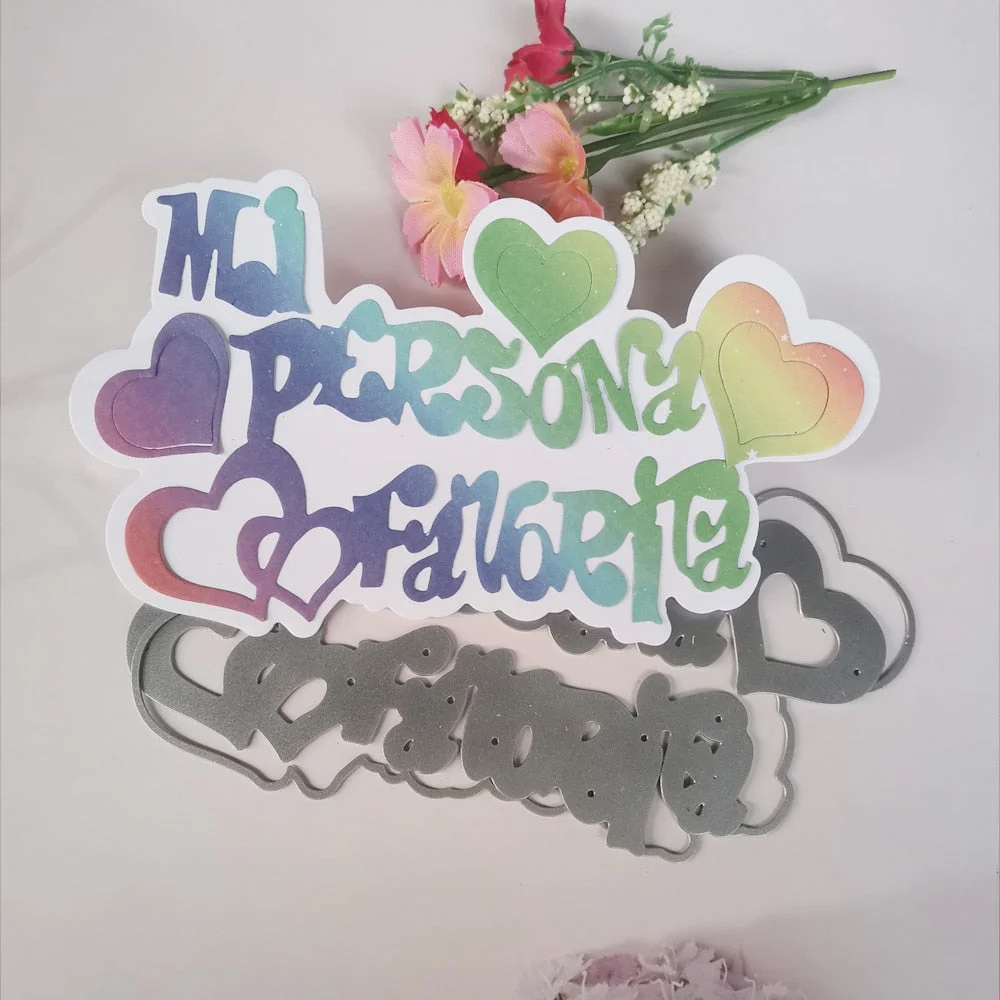 Heart Spainish Words Cut Dies Metal Stencil Scrapbooking Photos Album Cards Paper Craft DIY Dies Cut New Arrival 2022